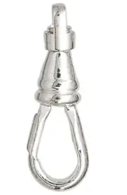 Clasp, 50 Silver Plated Brass & Steel 22x8mm Swivel Clips Lanyards ID Badges NS