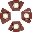 WAZAIGUR Wedge Placemats for Round Table Set of 4 Woven set 4, Wine Red