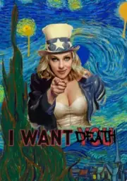 DEATH NYC ltd ed signed art print 45x32cm Scarlett Johansson Uncle Sam Van Gogh