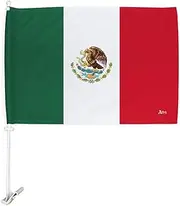 USA Decoration Copa America 2024 Mexico Car Flag Bandera para Carros De Mexican Window Clip Pole FIFA Sports Fan Gifts World Cup 2026 Football Poster Soccor League, Patriotic Decorations Made in USA