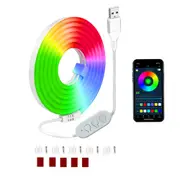 LED Neon Strip Light 4M Waterproof Flexible Rope RGB with Bluetooth Music Sync