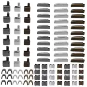 120 Pieces Metal Zipper Slider,4 Sizes Zipper Bottom Sliders Retainer9398