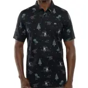 Travis Mathew Lifestyle Performance California Christmas Polo Mens Medium Golf