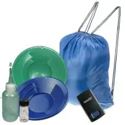 10" Green & Blue Gold Pan Panning Kit, Sniffer Vial, DigiWeigh Pocket Scale