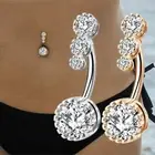 Belly Button Rings Rose Gold Silver Surgical Steel Navel Bars Ring Body Piercing