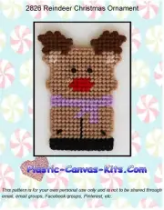 Reindeer Christmas Ornament- Plastic Canvas Pattern or Kit