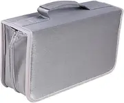 SOLUSTRE 128Pieces Mercerized Cloth CD Storage Pouch Large Capacity Handheld DVD Bag Grey Moistproof Wear Resistant Easy Zipper for Convenient Organization for CD DVD
