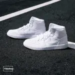 NIKE AIR JORDAN 1 MID TRIPLE WHITE 男鞋女鞋554724-130 運動休閒鞋 男鞋女鞋