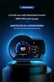 Car HUD OBD2&GPS Speedometer Turbo Temp Gauge Fault CodeMultifunctional Digital (for: Daewoo)