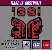 FOX style Factory 38 - 2021 Fork Decals Stickers CLARET Red/black Laminated