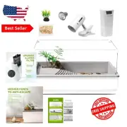 Compact Reptile Habitat Tank with 3-Layer Filter & Adjustable Basking Platform