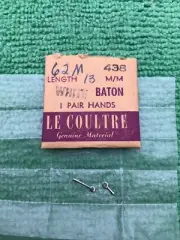 Jaeger Lecoultre Watch White Baton Hands Pair, 62-M