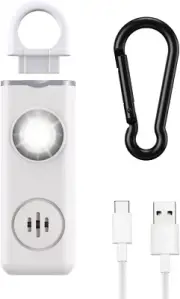 AMIR Personal Alarm Keychain for Women Safety - Loud 130 Db Siren with Strobe Li