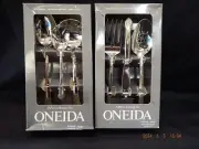 Oneida Damask Rose Heirloom 18/8 Stainless-2 Ea. 3 Pc. Hostess Sets-NIB-B186