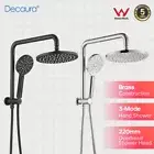 Decaura Twin Shower Shower Head 2 in 1 Shower Compact Brass Gooseneck Wall Arm