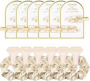 Aileam 12 PCS Bridesmaid Proposal Gifts - Hair Clips, Scrunchies, Silk Satin Soft Hair Accessories for Bridal Shower, Wedding Favor - Women Girls