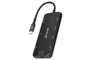 Bonelk Long-Life USB-C To 8-in-1 Multiport Hub 4K HDMI Ethernet Charging Black