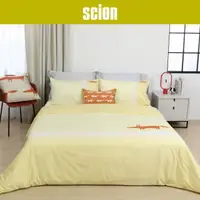 在飛比找momo購物網優惠-【Scion】長絨棉刺繡雙人四件式床包組-黃狐狸(金安德森寢