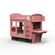【hoi! 】 比利時Mathy by Bols 四輪車雙層兒童床附層架及書桌 90x190-珊瑚粉/含安裝運送