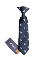 Cherokee MOOSE NECK TIE Toddler Boys 12-24 Months Blue Pre-Tied w/ Clip (Target)