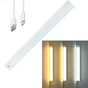Sensor Light Strip, Intelligent Body Self-Adhesive LED Sensing Light, USB Rechargeable LED Lights Night Lighting, Cabinet Light Strip for Home (40cm)