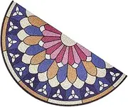 NOLITOY 1Pc Skid Coil Mat Semicircle Doormat for Entryway Breathable Floor Pad Stylish Japanese Design Non Fading Ground Mat