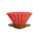 日本ORIGAMI 摺紙咖啡陶瓷濾杯組 M 第二代（木質杯座）（紅色）
