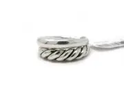 David Yurman Pure Form Set of Two Stack Rings in Sterling Silver Size 7 NWT