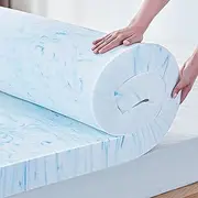 LINSY LIVING Memory Foam Mattress Topper Queen, Cooling Gel Mattress Topper 3 Inch Foam Mattress Toppers Queen Size, Soft Mattress Pad for Bed, Sleeper Sofa, Dorm, CertiPUR-US Certified
