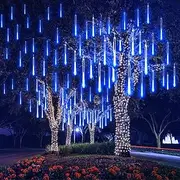 Meteor Shower Rain Lights 8pcs 30cm Tubes Outdoor 11.8inch Icicle Snowfall Light for Christmas Decoration LED Decoration Falling Drop String Light