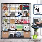 Metal Wire Cube Storage 20 Cubes Modular DIY Storage Shelf Closet Organiser Blac