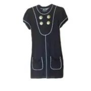 NWT RRP $290 Vintage Sass & Bide GREY NOISE Fitted Black Dress Size 40 Free Post