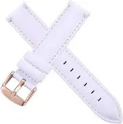 [BeiCheng] CAREG Watch Strap Brown With Rose Gold Clasp Watchband 14mm 18mm 20mm Compatible With DW Daniel Wellington Watch Band Durable (Color : White-Rose Buckle, Size : 12mm)