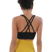 Nevenka Comfort Sports Bra Push up Medium Support Yoga Tops Padded-Black