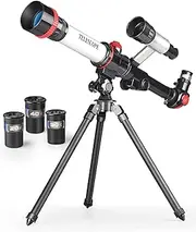 [ZFSZSY] Telescope for Kids, Kids Telescope, Astronomy for Beginners Childrens Space Toy National Refractor Planets Stargazing, Includes 3 Eyepieces with Tabletop Tripod Finder Scope