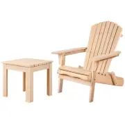 ALFORDSON Beach Chair Table 2PCS Set Outdoor Furniture Wooden Wood