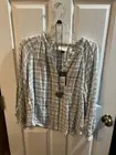 UNIVERSAL THREADS GOODS PEASANT BLACK WHITE CHECK LNG SLEEVE TOP (S) NWT
