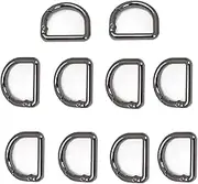Naisfei 10 Pcs Metal Spring Clasp D Shape Snap Clip Hook Spring Keyring Buckles, Buckles Clasp Clamps for Backpacks Handbag, D Ring for Hardware Bags Ring Hand DIY Accessories(Black)