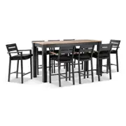 Balmoral 2M Aluminium Bar Table With 8 Capri Bar Stools