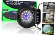 LED UVB Light for Reptiles, 8W UVB Lamp – Timer Switch, Adjustable Brightness,