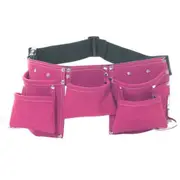 Children Leather Toolkit Tool Pouch Pockets with Adjustable Belt for Costumes Dress Up Role Play