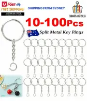 Bulk Split Metal Key Rings Keyring Blanks With Link Chains For DIY Craft