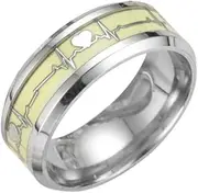 [LIFKOME] Stainless Steel Rings Wedding Ring Rings for Men Aesthetic Promise Rings Titanium Luminous Ring Rings for Couples Wedding Bands Carved Rings Men’s Rings Mens Rings Vintage Set Man