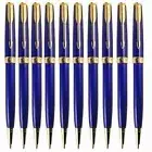 10 Pcs Parker Sonnet Ballpoint Pen Blue Color Gold Clip 0.7mm M Ink Refills