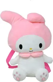 Sanrio Hello Kitty My Melody Stuffed Plush Backpack 15" Pillow, Pink/White