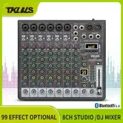 TKLBLS Z8 8-Channel Audio Mixer, 99 DSP Effects, USB Audio Interface