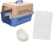 MYCENSE Hard-Sided Cat Carrier Kitty Travel Cage Easy to Carry Comfortable Handle Pet Box for Outdoor Indoor Bunny Pup Small Animals, Blue