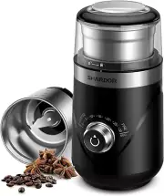 Upgraded Adjustable Coffee Grinder Electric, Herb/Spice, Espresso with 1 Removab