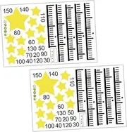 ERINGOGO 2Sheets Height Decals of Self Adhesive Star Design Growth Chart Stickers for Boys Wall Decor for Nursery Bedroom Kindergarten Bathroom Easy to Apply Remove