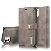 DG.Ming iPhone 12 Detachable Classic Folio Wallet Case Cover Apple [Grey]
